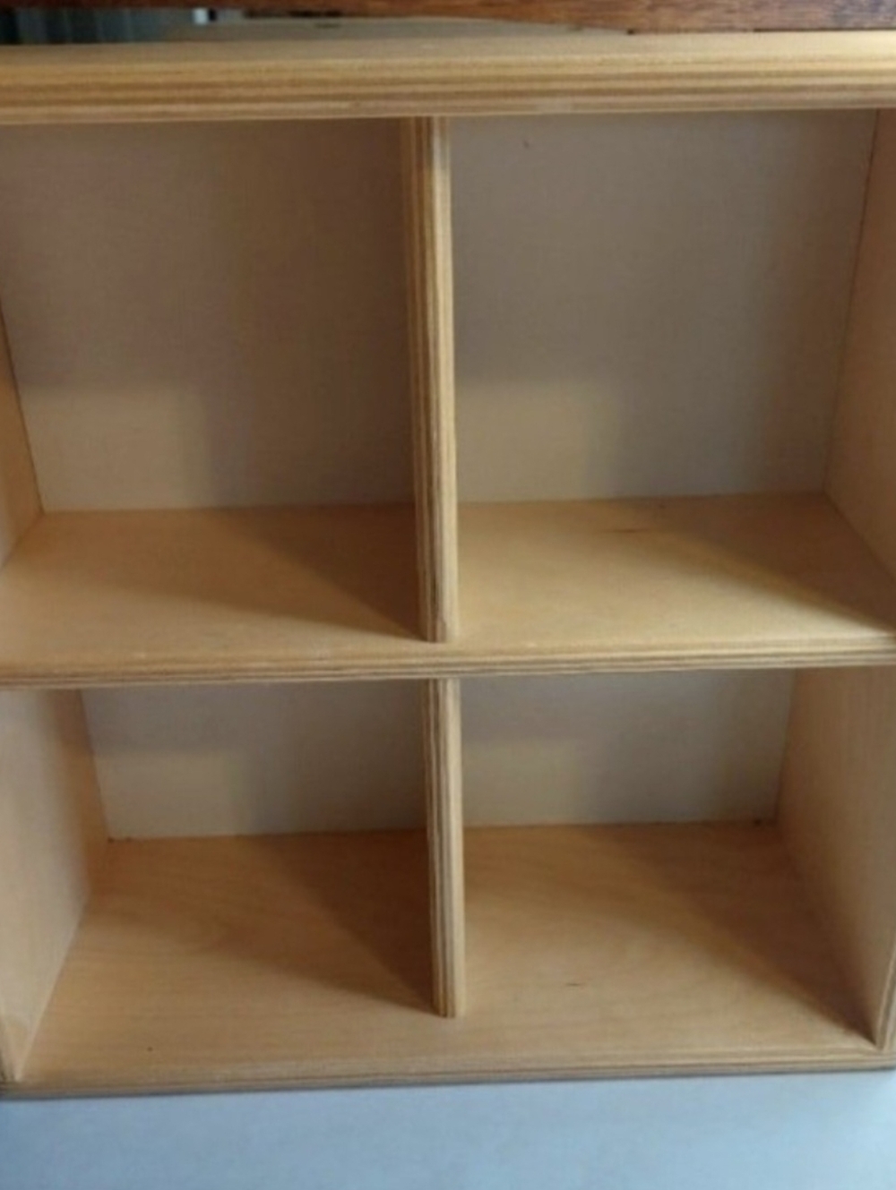 Natural Wood 4-Compartment Wall Shelf | Home Wall Decor - Picture 9 of 12